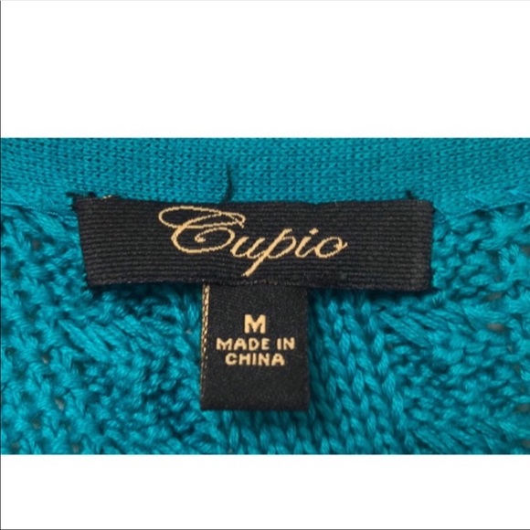 Teal Cupid Peplum Sweater - Picture 3 of 5